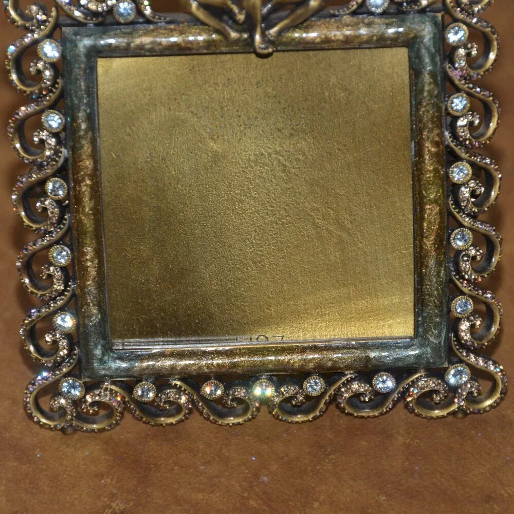 RARE JAY STRONGWATER GUARDIAN ANGEL CHERUB TUILIERES SCROLL CRYSTAL ENAMEL FRAME